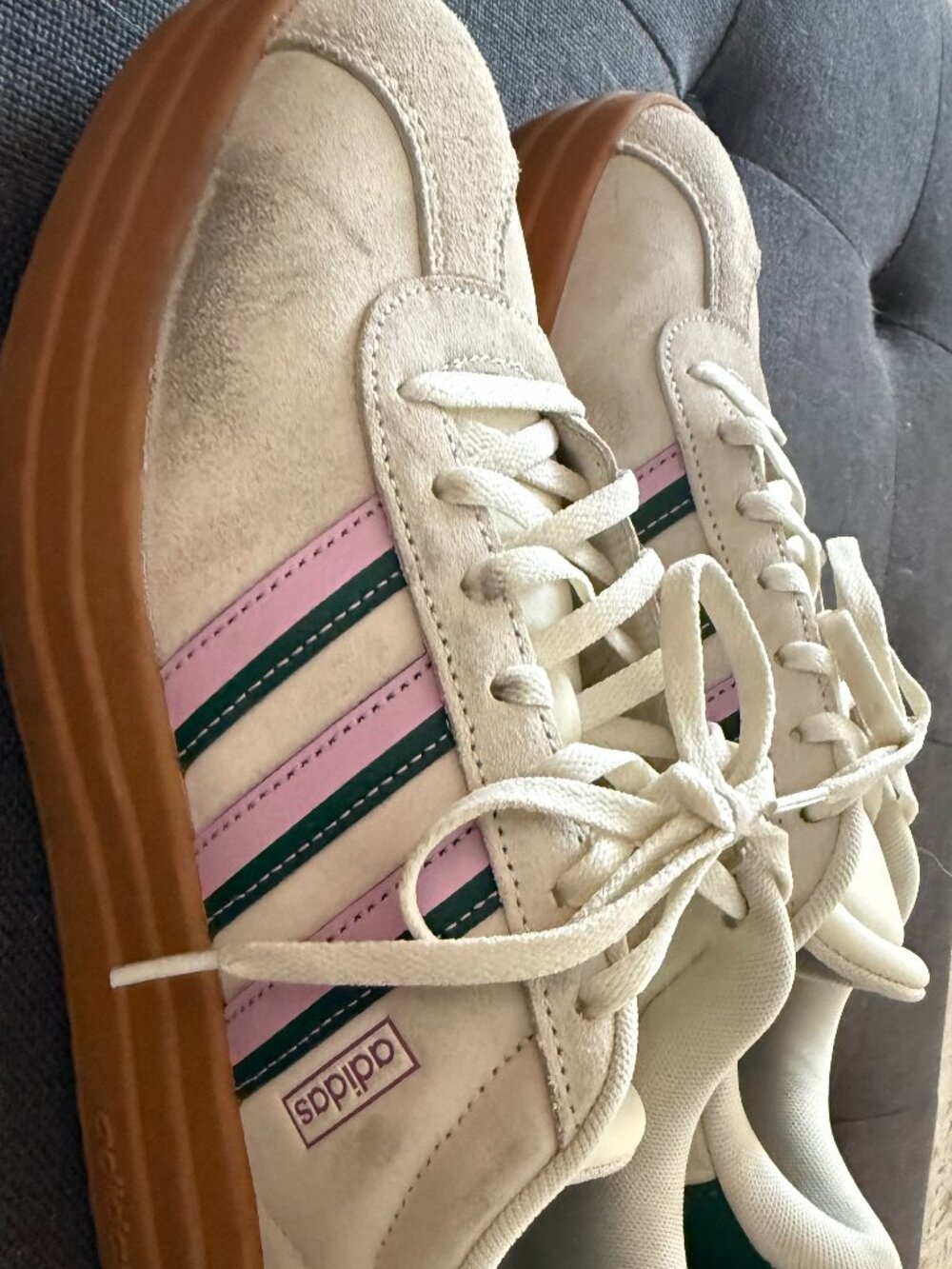 Adidas Womens VL Court Bold Sportswear, Off White/Collegiate Green/Bliss Lilac,